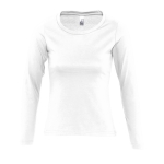 Camisola manga comprida algodão semi-penteado 150 g/m2 SOL'S Majestic cor branco nona vista