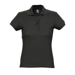 Polos com logo slim fit para mulher em algodão 170 g/m2 SOL'S Passion cor preto