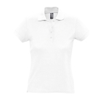 Polos com logo slim fit para mulher em algodão 170 g/m2 SOL'S Passion cor branco nona vista