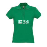 Polos com logo slim fit para mulher em algodão 170 g/m2 SOL'S Passion cor verde vista principal