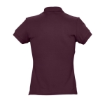 Polos com logo slim fit para mulher em algodão 170 g/m2 SOL'S Passion cor grená vista traseira