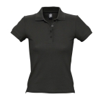 Polo de qualidade para mulher, algodão ringspun 210 g/m2 SOL'S People cor preto