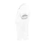 Polo de qualidade para mulher, algodão ringspun 210 g/m2 SOL'S People cor branco vista lateral