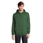 Sweatshirts com capuz para brinde corporativo cor verde-escuro vista fotografia