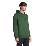 Sweatshirts com capuz para brinde corporativo cor verde-escuro terceira vista fotografia