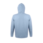 Sweatshirts com capuz para brinde corporativo cor azul pastel vista traseira