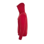 Sweatshirt personalizável com capuz e logo cor vermelho vista lateral