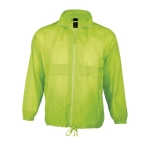 Casaco corta-vento unisexo barato e impermeável 210 g/m2 SOL'S Surf cor verde fluorescente