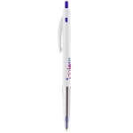 Caneta BIC personalizada com botão tinta preta BIC® M10® Clip cor branco