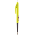 Caneta BIC personalizada com botão tinta preta BIC® M10® Clip cor amarelo-claro