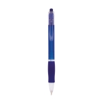 Caneta de cor transparente com agarre de borracha tinta azul BIC® Click cor azul