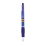 Caneta de cor transparente com agarre de borracha tinta azul BIC® Click cor azul