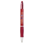 Caneta de cor transparente com agarre de borracha tinta azul BIC® Click cor vermelho