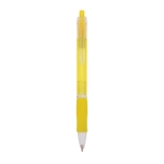 Caneta de cor transparente com agarre de borracha tinta azul BIC® Click cor amarelo