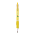 Caneta de cor transparente com agarre de borracha tinta azul BIC® Click cor amarelo