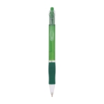 Caneta de cor transparente com agarre de borracha tinta azul BIC® Click cor verde