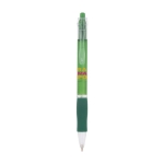 Caneta de cor transparente com agarre de borracha tinta azul BIC® Click cor verde