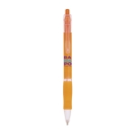 Caneta de cor transparente com agarre de borracha tinta azul BIC® Click cor cor-de-laranja