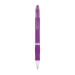 Caneta de cor transparente com agarre de borracha tinta azul BIC® Click cor violeta