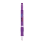 Caneta de cor transparente com agarre de borracha tinta azul BIC® Click cor violeta