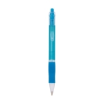 Caneta de cor transparente com agarre de borracha tinta azul BIC® Click cor azul-claro