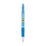 Caneta de cor transparente com agarre de borracha tinta azul BIC® Click cor azul-claro