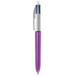 Canetas  de plástico personalizadas em cores metálicas tinta 4 cores BIC® Shine cor violeta