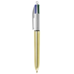 Canetas  de plástico personalizadas em cores metálicas tinta 4 cores BIC® Shine cor dourado