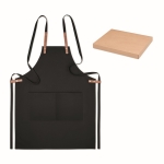 Aventais ecológicos ajustáveis com bolsos, 340 g/m2 Eco Cotton cor preto