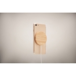 Carregador magnético personalizável em bambu cor madeira vista fotografia quarta vista