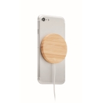 Carregador magnético personalizável em bambu cor madeira quinta vista