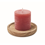 Porta-velas personalizado com vela aromática de baunilha Wooden cor vermelho