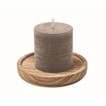 Porta-velas personalizado com vela aromática de baunilha Wooden cor cinzento