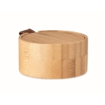 Elegante caixa para joias em bambu com logo cor madeira segunda vista