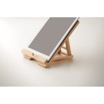 Suporte para tablet em bambu personalizável cor madeira vista fotografia quinta vista