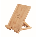 Suporte para tablet em bambu personalizável cor madeira vista principal