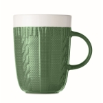 Canecas publicitárias com design estilo lã tricotada de 310ml Knitty cor verde terceira vista