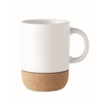 Canecas sublimadas de cerâmica com base de cortiça 300ml Sublim Cork cor branco