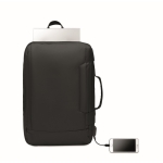 Mochila de qualidade para portátil de 16'' com USB Briefcase cor preto quarta vista