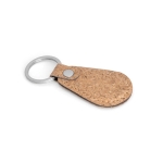 Porta-chaves gravado de cortiça, oval, para publicidade Cork Oval cor natural