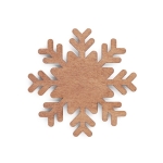 Set 4 bases para copos de madeira em forma de flocos de neve Snowflake cor madeira primeira vista