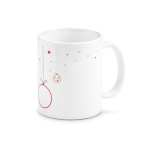 Caneca de cerâmica com estampado de bolas de Natal 340ml Balls cor vermelho