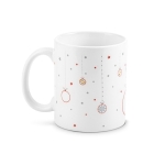 Caneca de cerâmica com estampado de bolas de Natal 340ml Balls cor vermelho segunda vista