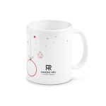 Caneca de cerâmica com estampado de bolas de Natal 340ml Balls cor vermelho imagem com logo