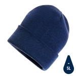 Gorros sustentáveis personalizados de material reciclado EcoSave cor azul-marinho