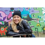 Gorro ecológico personalizável para oferecer cor preto vista de ambiente