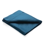 Mantas polares com bolsa para merchandising cor azul-marinho