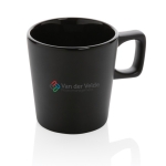 Caneca de cerâmica com interior brilhante e exterior mate 300ml Largo cor preto vista com logo