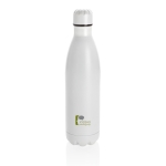 Garrafa de aço grande com função térmica 750ml Lifestyle Premium cor branco vista com logo