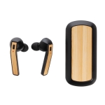 Auriculares de qualidade com estojo de bambu e carregamento Bamboo Flow cor preto segunda vista